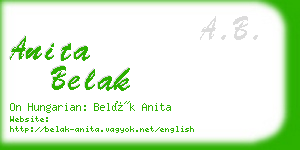 anita belak business card